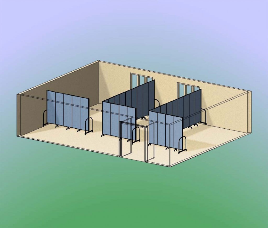 Floor Planning Color Image using three portable partitions