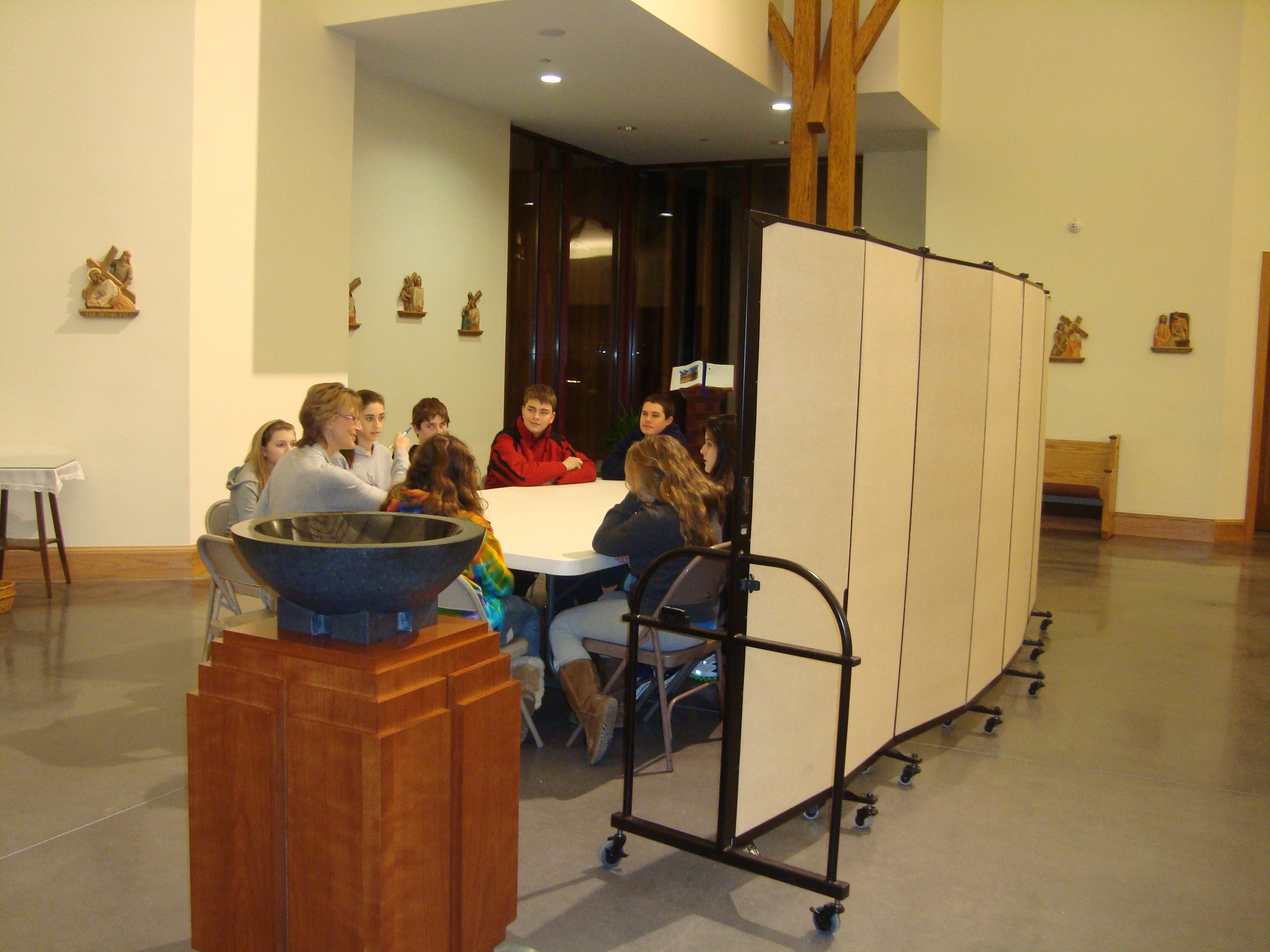 Church Room Divider makes a Classroom Area in Church