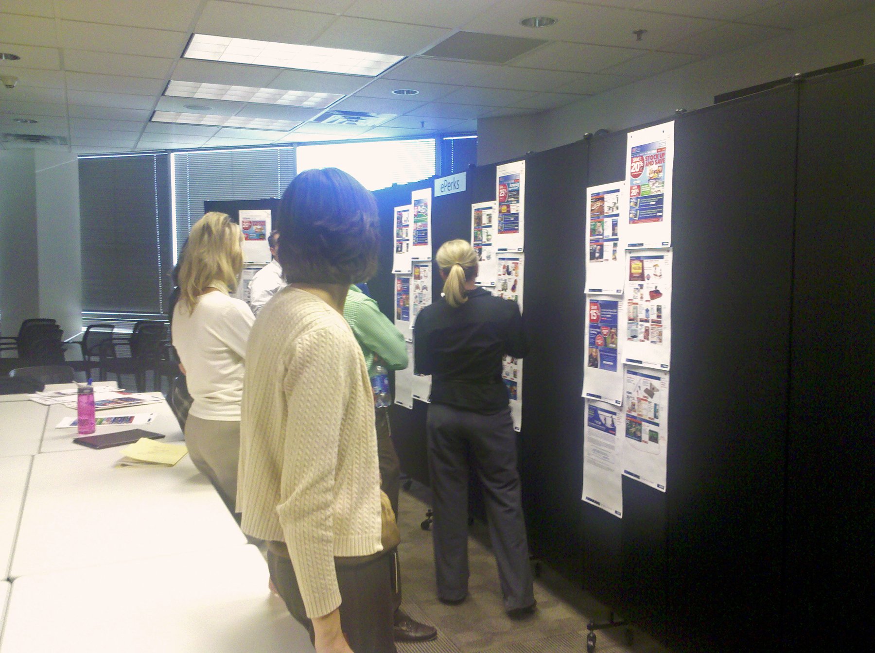 Black Room Divider used at a planning meeting