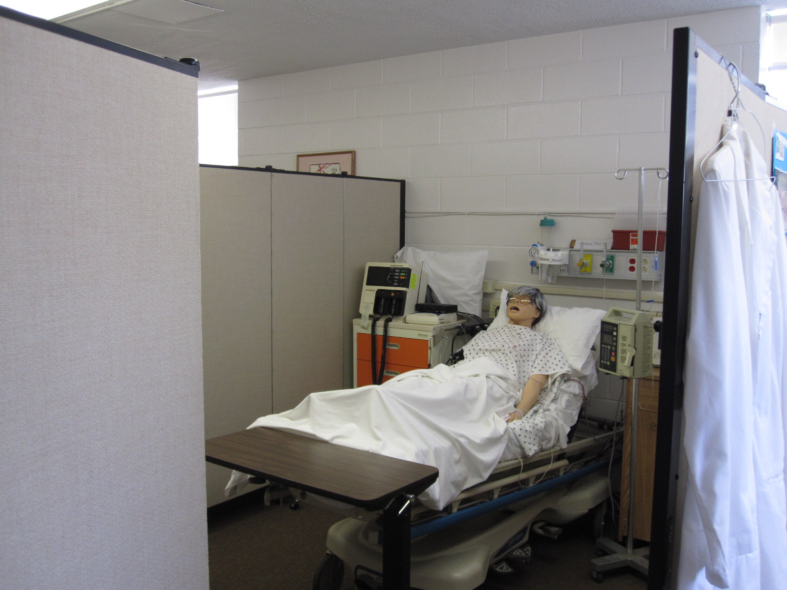 Room Divider Screens provide separation simulated hospital setting