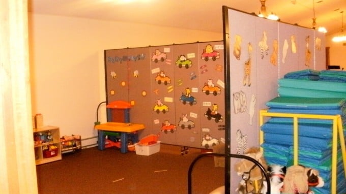 Daycare Center using Screen Dividers to make play area