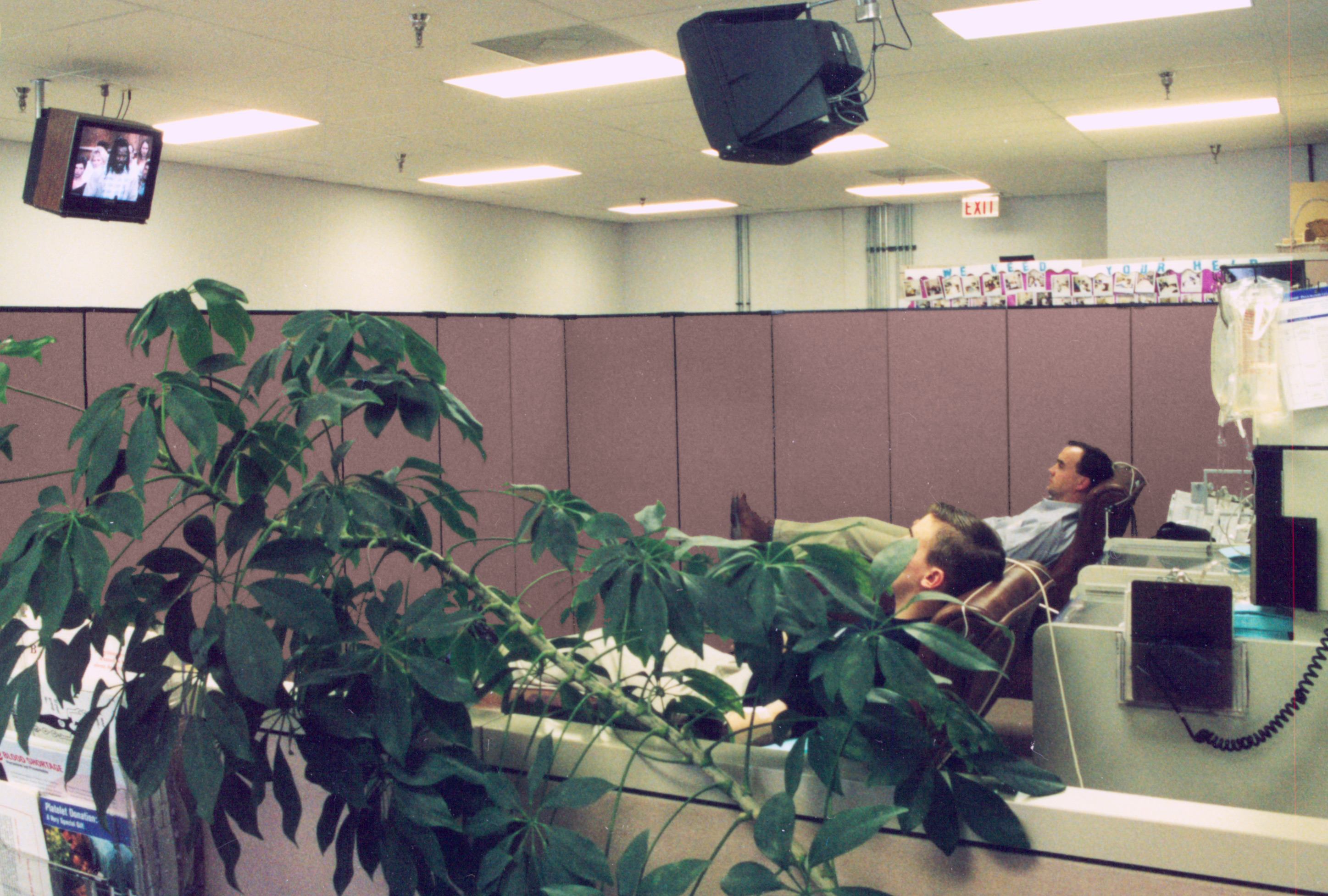 Portable Room Dividers help provide privacy during the blood drive