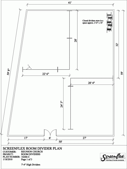 Dividers for Reunion Church