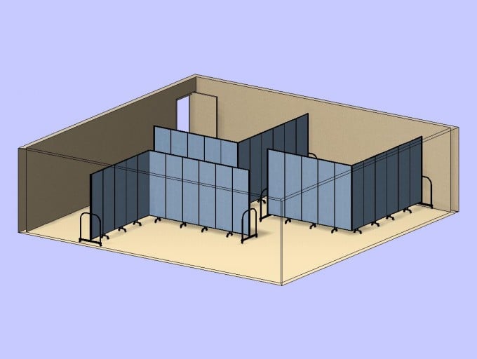 3 L Shaped Classrooms 3D