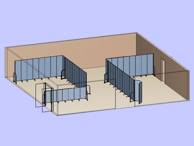 L And U Shaped Classrooms 3D