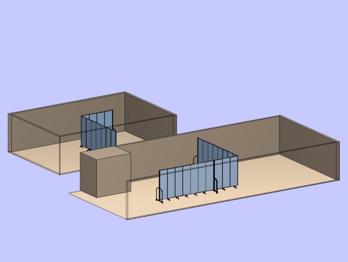 Three Dividers in Two Rooms Diagram