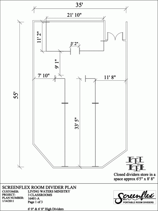 3 Long portable walls 