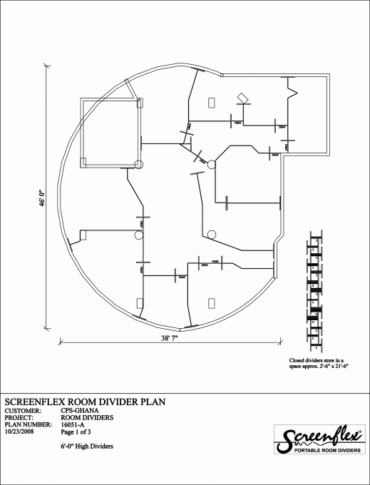 Room Dividers in a Circular Room Screenflex Room Divider Plan