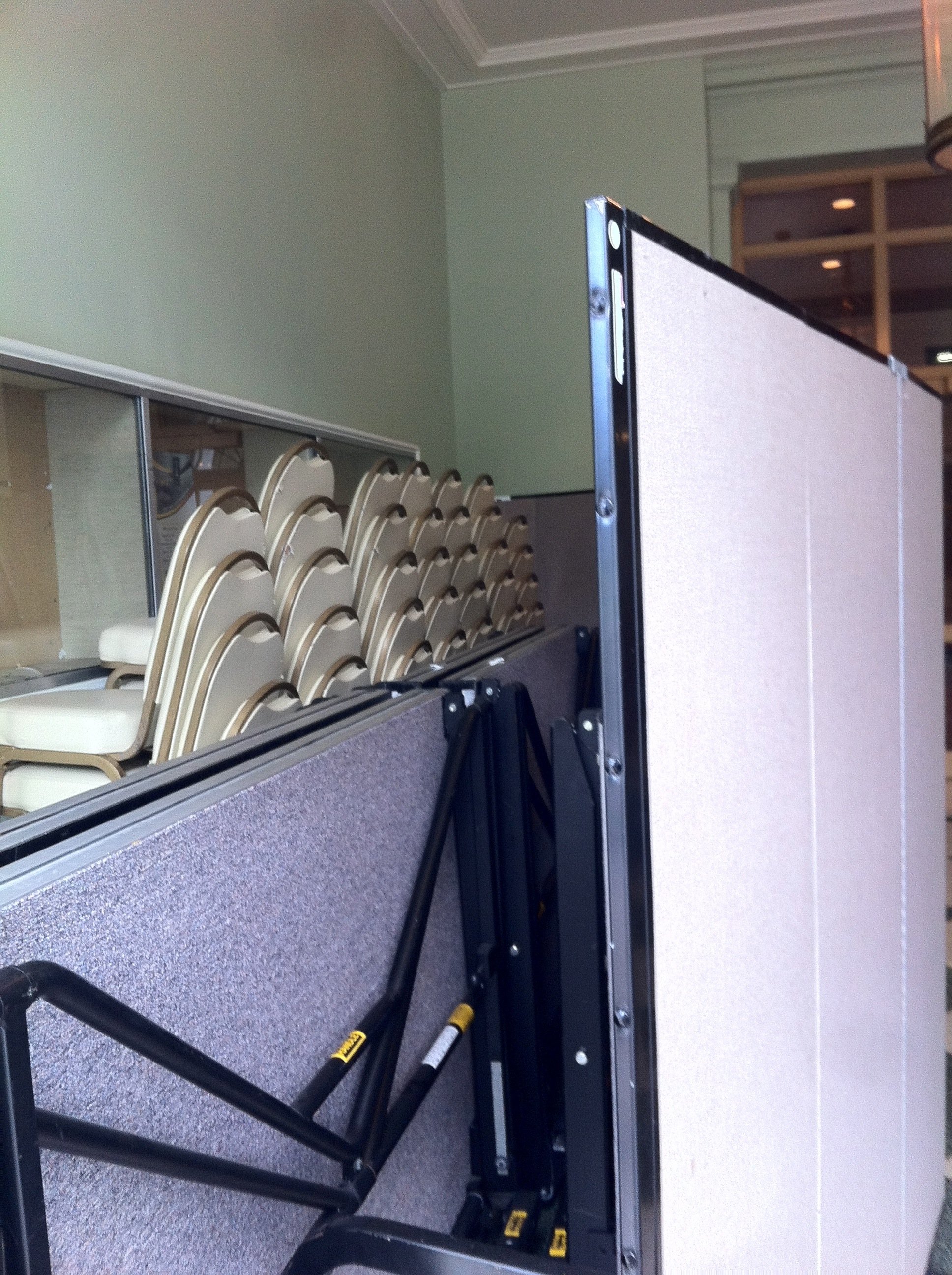 Screenflex Room Dividers as a barrier to a storage space