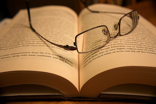 Book with glasses