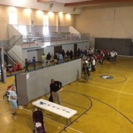Room Divider in a gym for crowd control