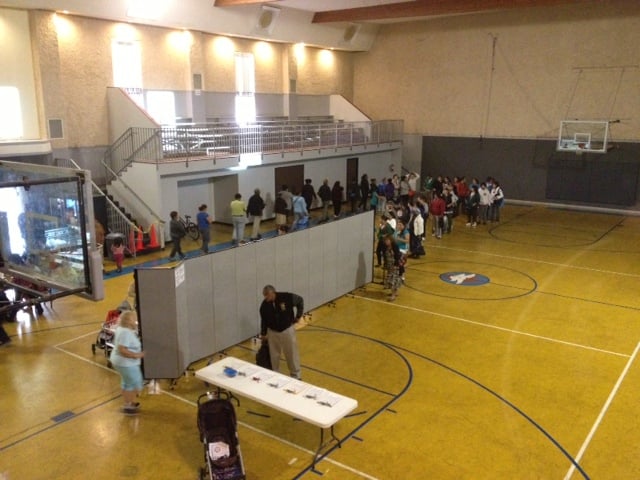 Room Divider in a gym for crowd control