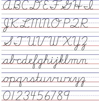 d'nealian handwriting example