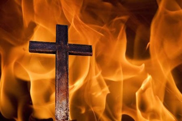 cross with flames