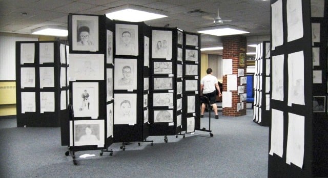 Student Art Festival Display  Screenflex Portable Room Dividers