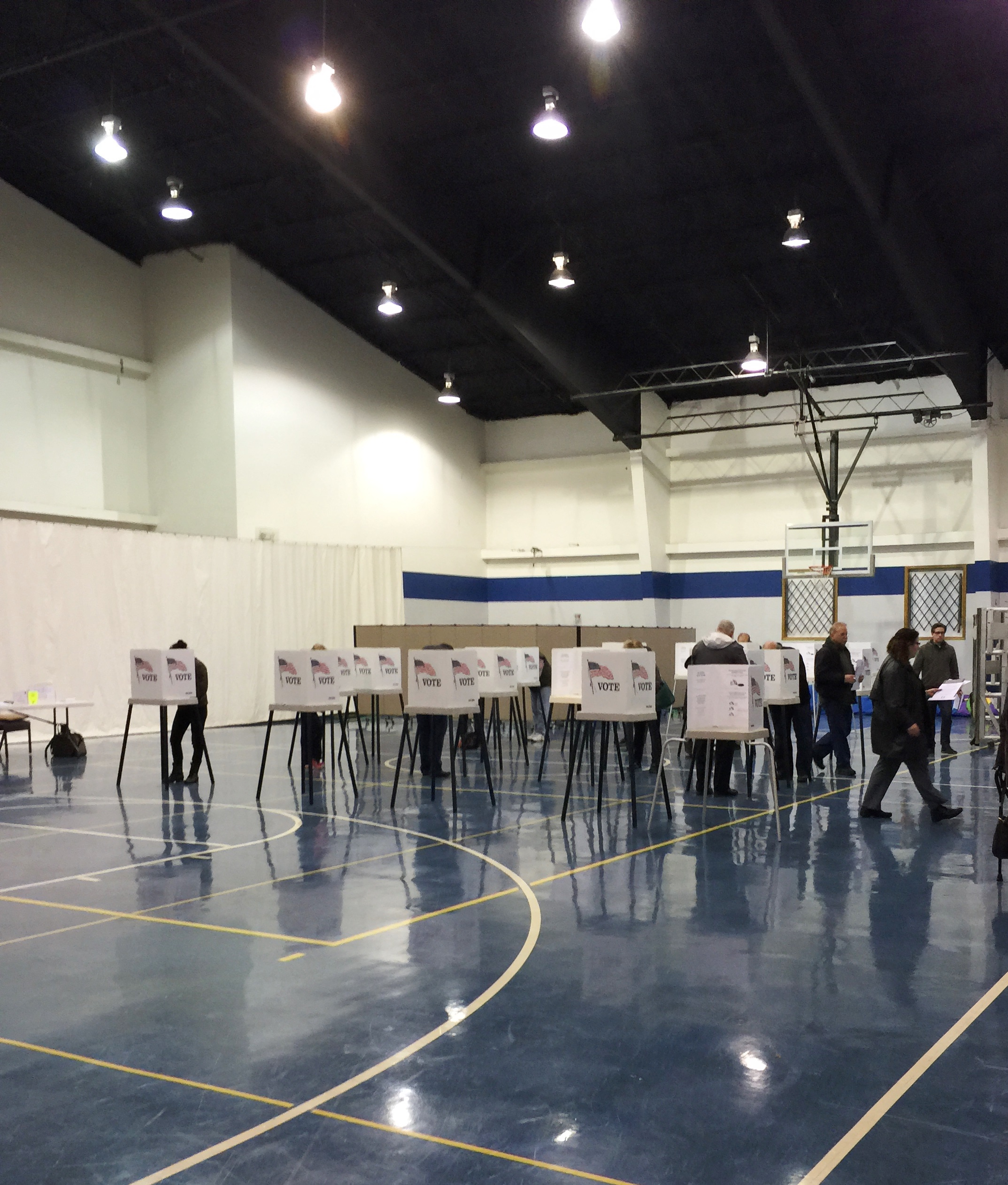 Local polling place in a school gym.