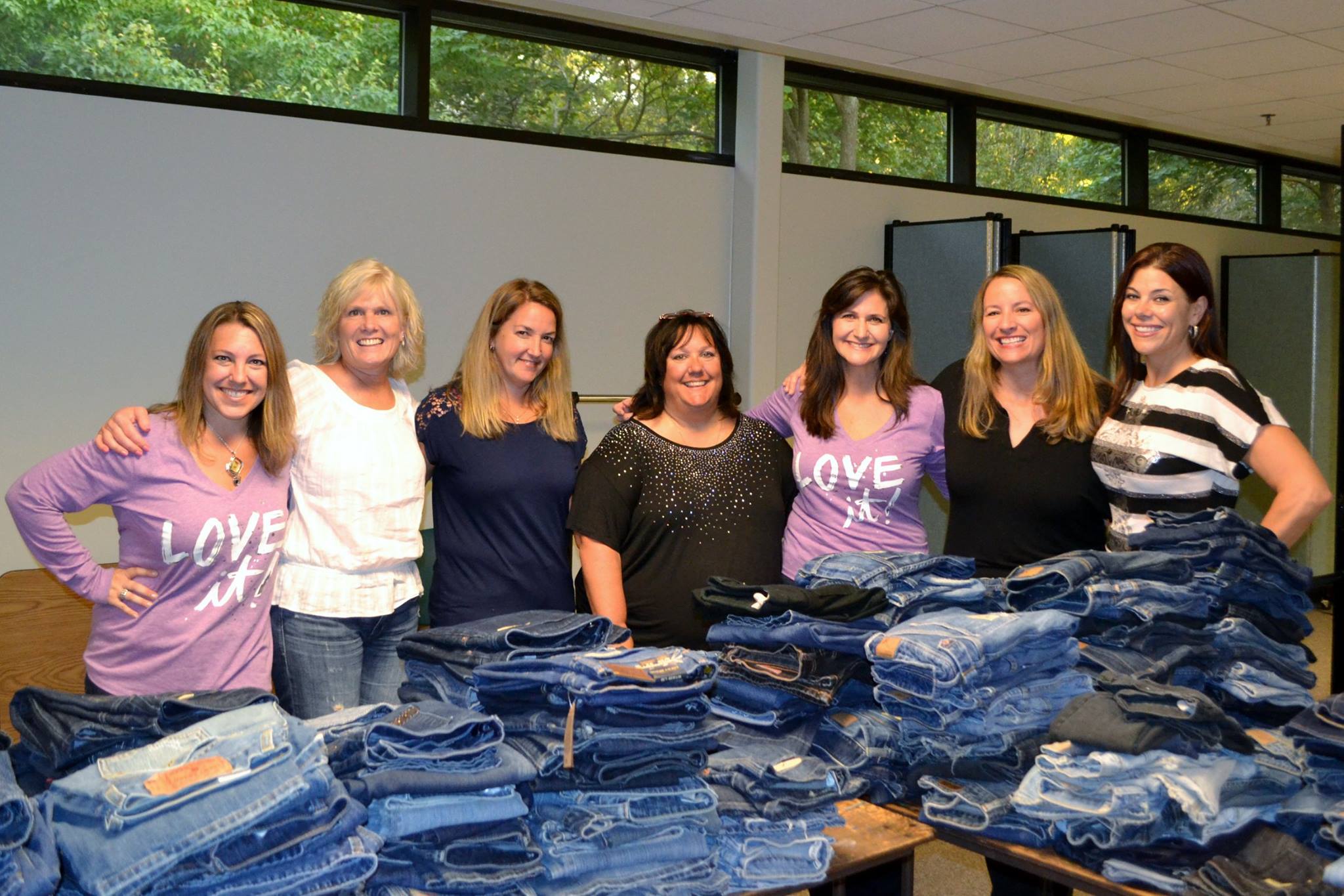 volunteers for the Society of St. Vincent de Paul Clean Jeans Drive