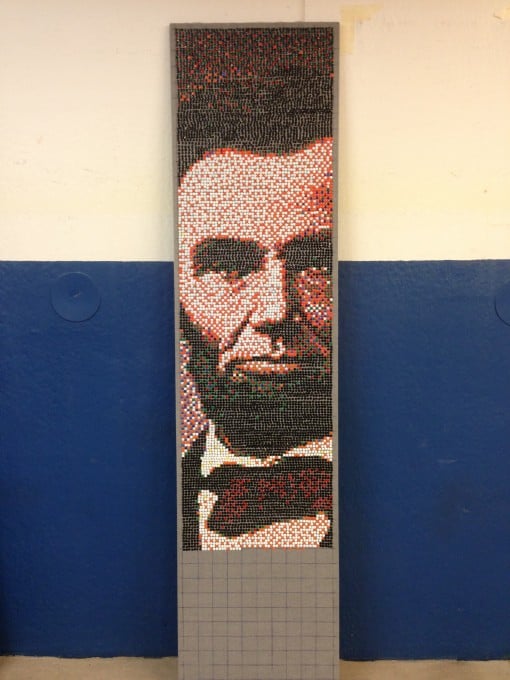 Screenflex acoustical panel Abraham Lincoln thumbtack project