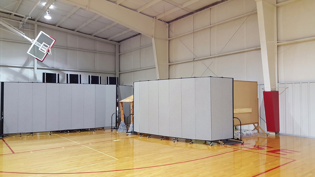 Room Dividers create classrooms and play rooms in a gym
