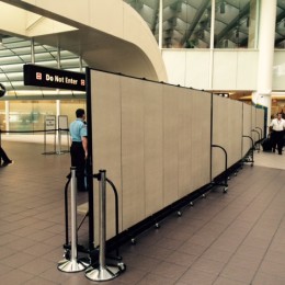 Screenflex Divider Secures a portion of the Orlando Airport
