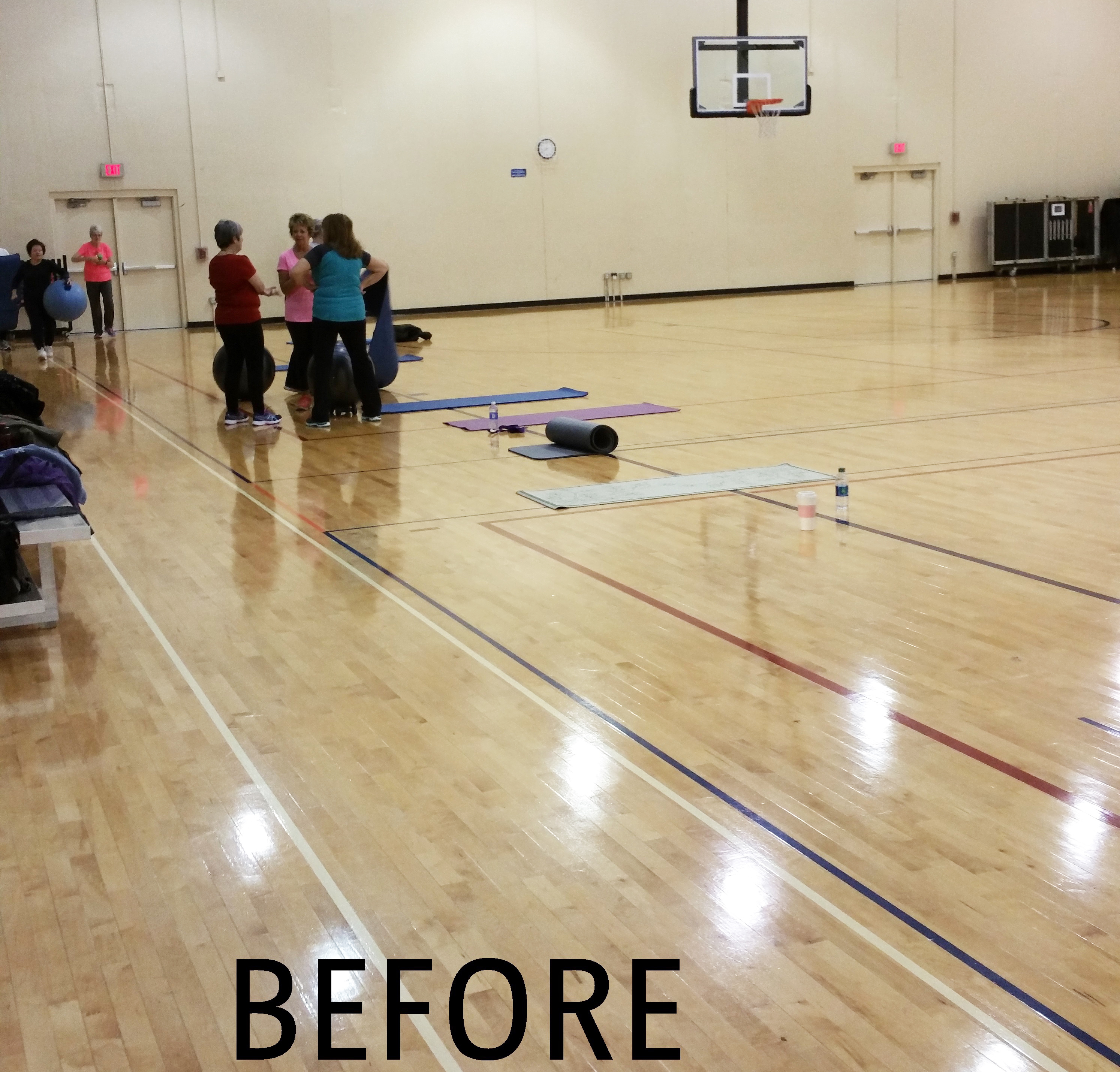 Gym set up for exercise class