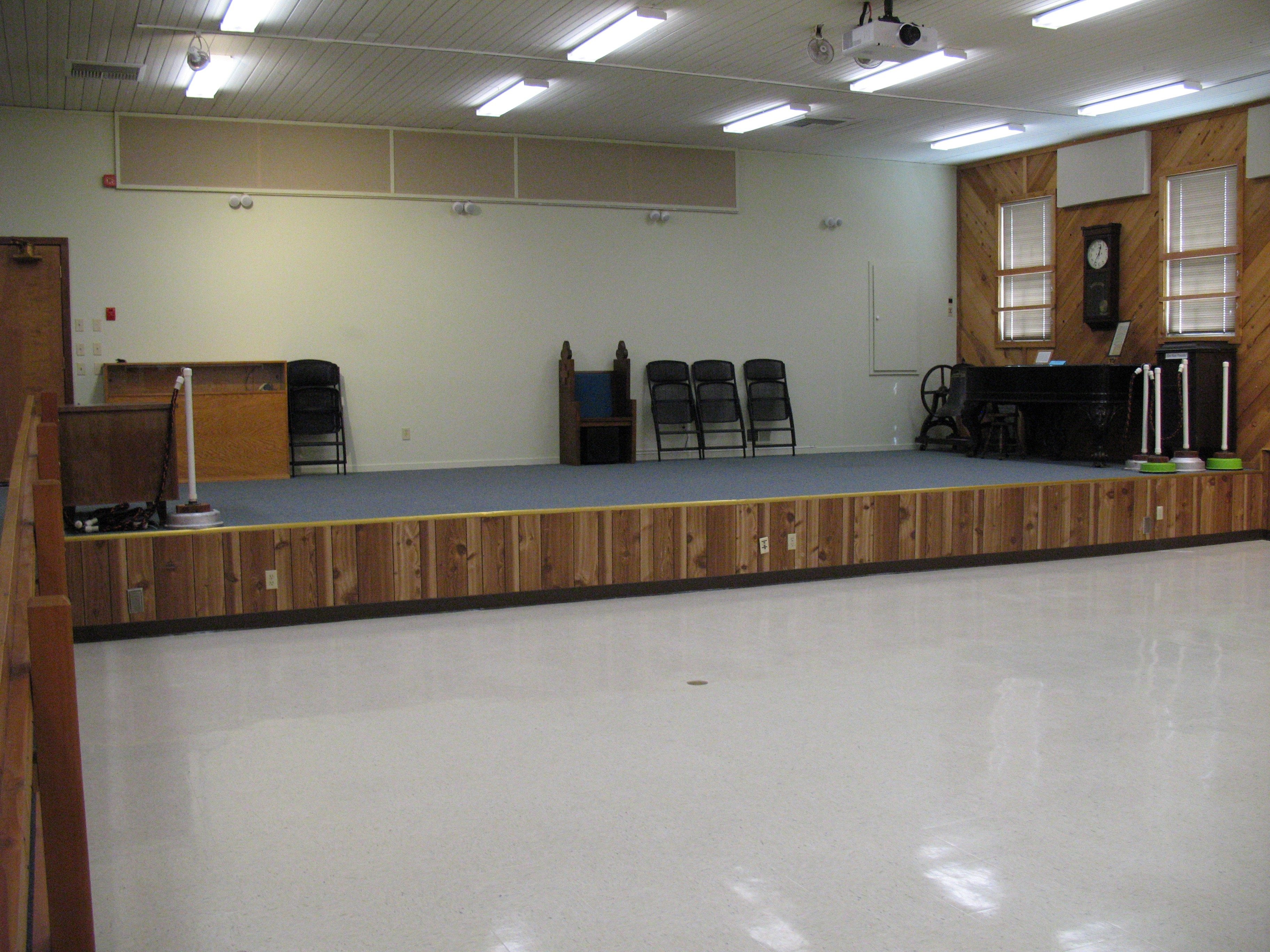 A stage in a community center