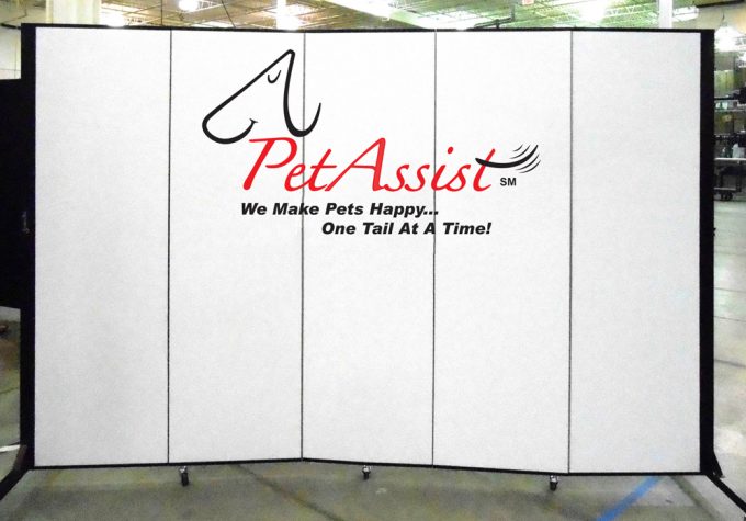 customize room dividers with pet assist logo