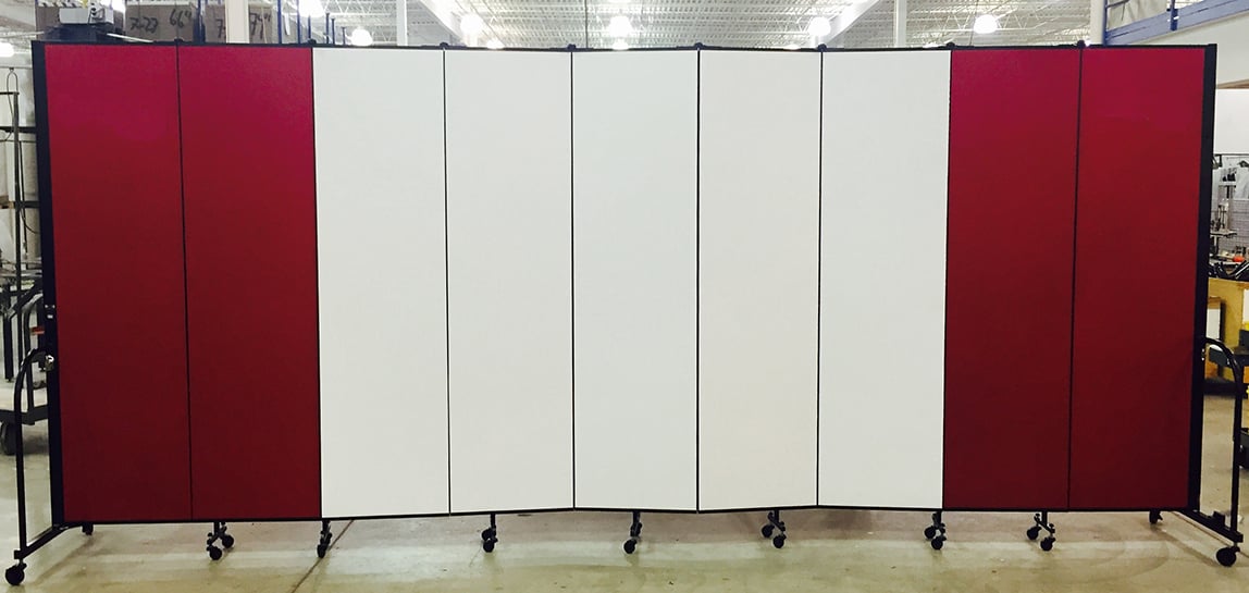 Dry erase panels on a portable partition