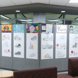 Middle school art display walls