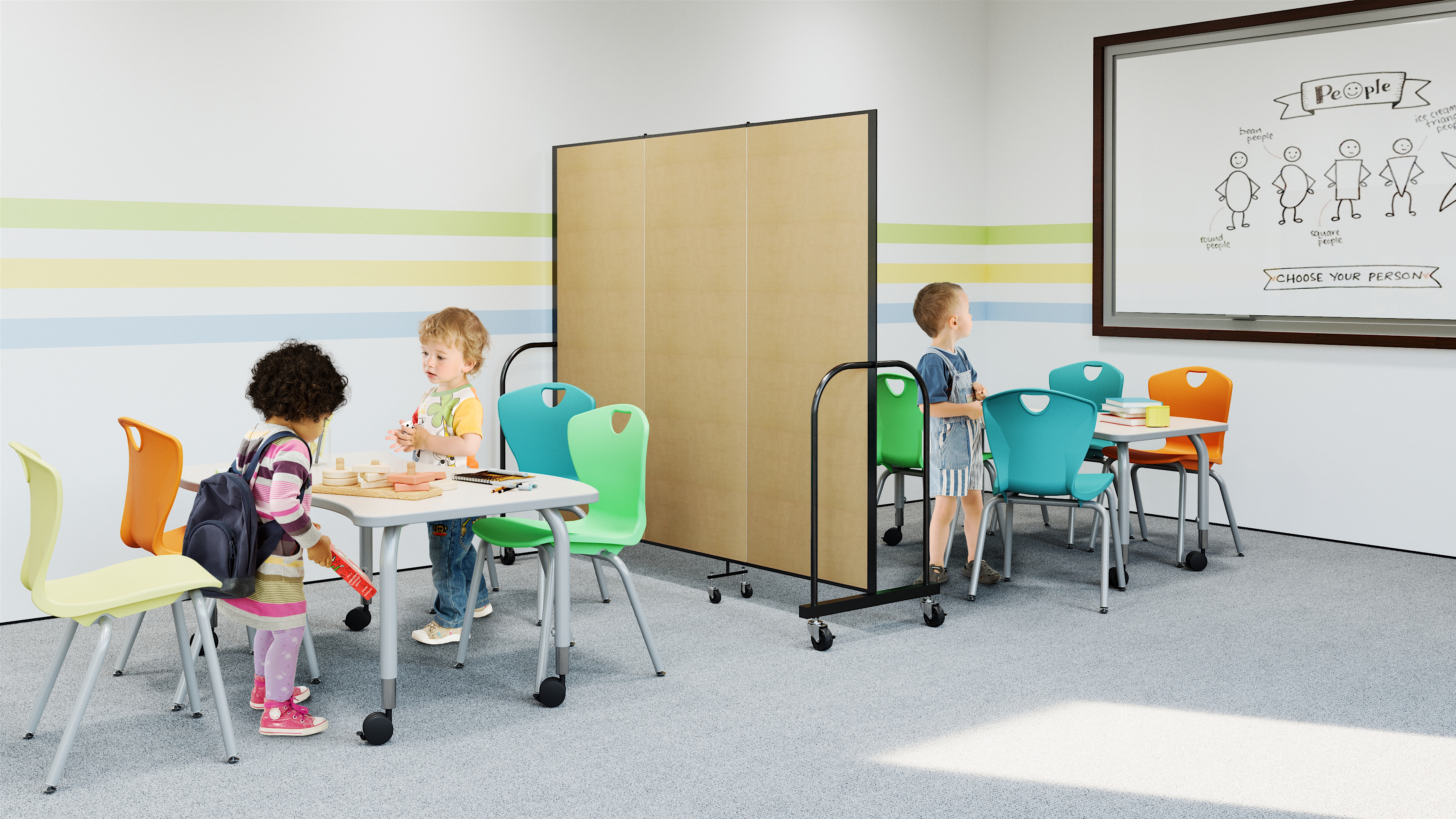 Childrens Ministry, Early Childhood Education Classroom of Students and Table and Chairs