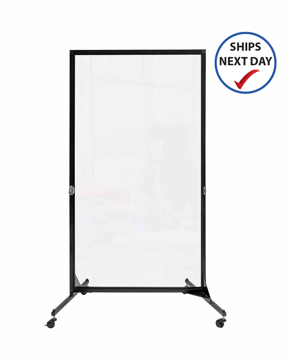 6.5 Ft Free-Standing Clear Partition Transparent Social Distance Wall Divider 