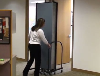 Rolling Room Dividers Through a Doorway