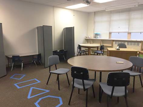 Study Carrels partitions attached to the wall for student privacy