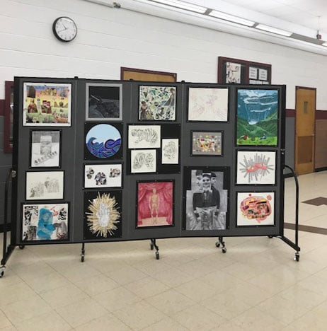 Art Display Screens Showcase Student's Talents - Screenflex