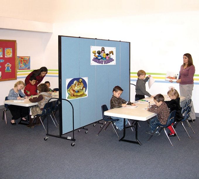 Divider creates two Sunday school classrooms in one space