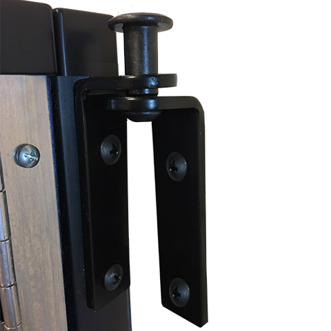 Sturdy black wall hinge connect room divider to the wall