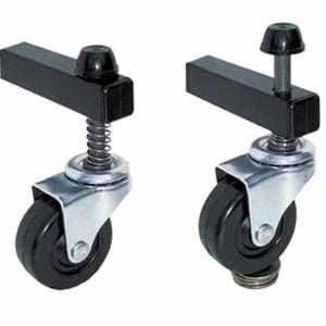 Self-leveling casters adjust to the dips and crevices in the floor