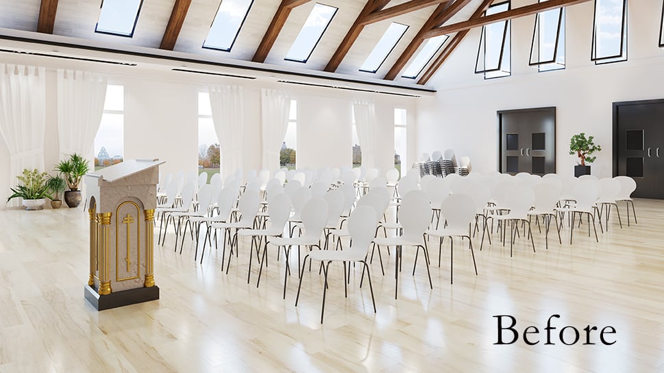 Church Multipurpose Room With Chairs