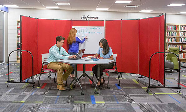 School divider creates privacy for student learning