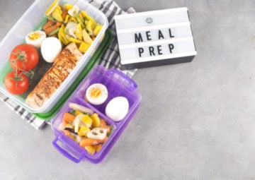 increase revenue- two containers filled with eggs, salmon, and vegetables for meal prep