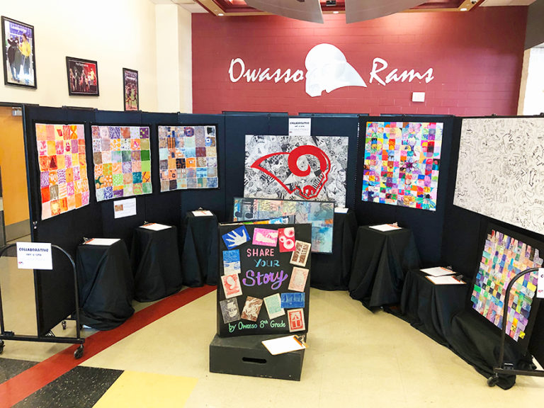 School Art Showcase Screenflex Portable Room Dividers