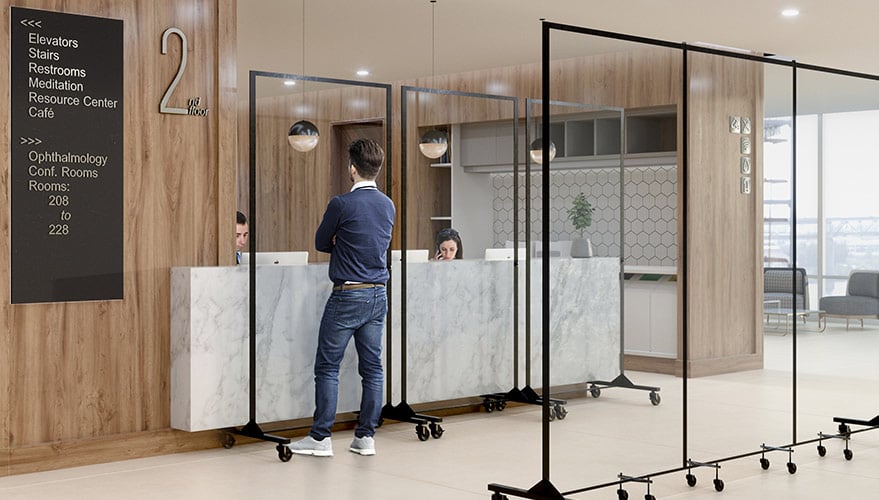 Plexiglass Reception Barriers Screenflex Portable Room Dividers