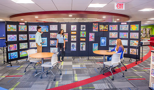 Art Display Screens Showcase Student's Talents - Screenflex