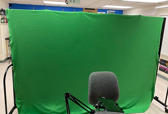 green screen backdrop virtual learning