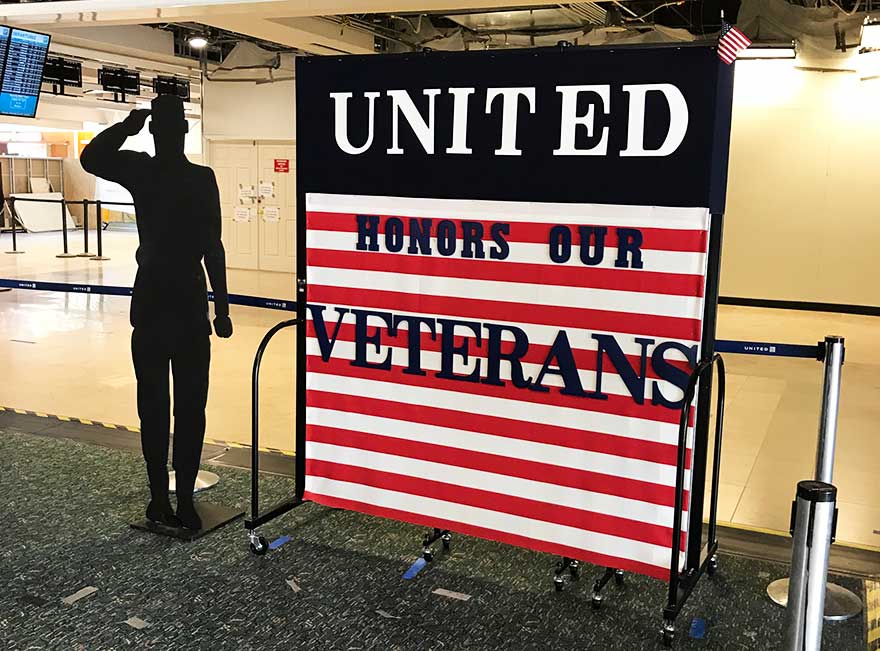 Veterans day display on Screenflex Divider