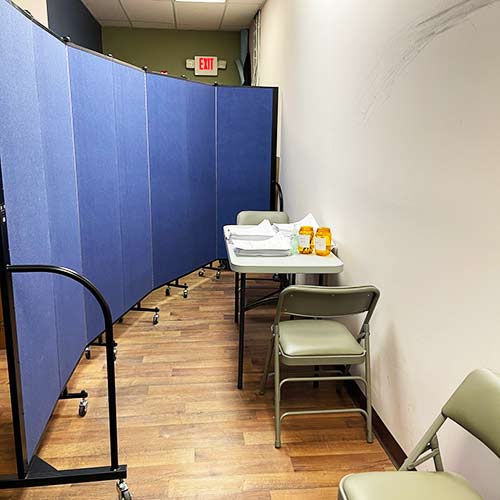 immunization clinic paperwork privacy area