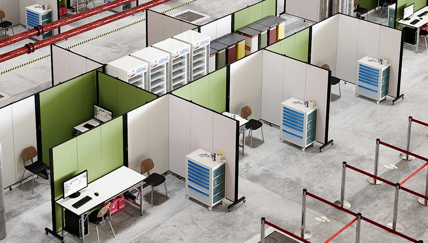 warehouse dividers offer office space