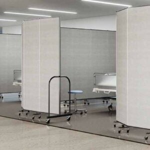 vinyl room dividers surround hospital beds