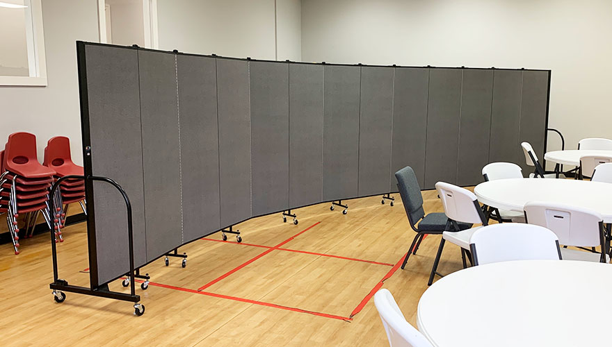 subdivide children's area in any church with a portable room divider