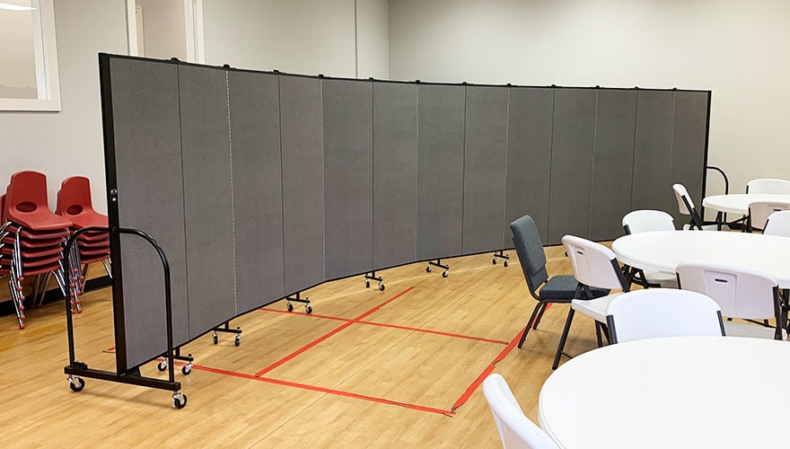 subdivide children's area in any church with a portable room divider